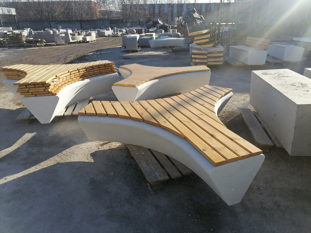 Скамья парковая бетонная ЗВЕЗДА С-125