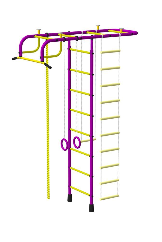 Детская шведская стенка ДСК Пионер сине/жёлтый