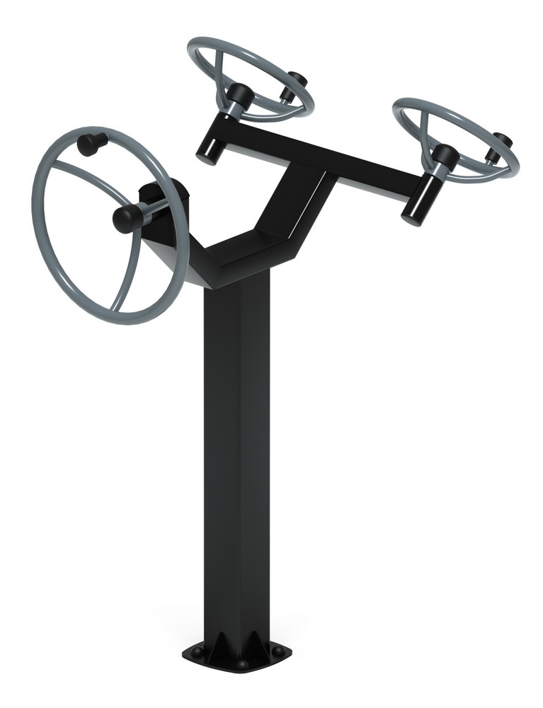 Тренажер уличный РУЛИ (3 руля положение стоя) серый СТ 103-13