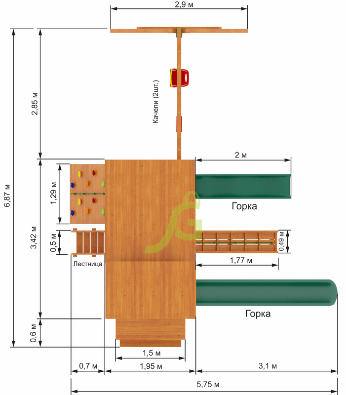 Детская деревянная площадка IgraGrad Домик 3