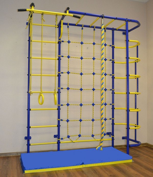 Детская шведская стенка ДСК "Пионер - С5СМ" сине/жёлтый