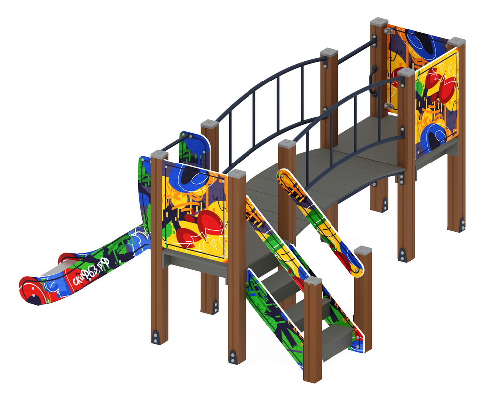 КАРАПУЗ (Граффити) детский игровой комплекс ДИК 1.001.03-03 (Н=750)
