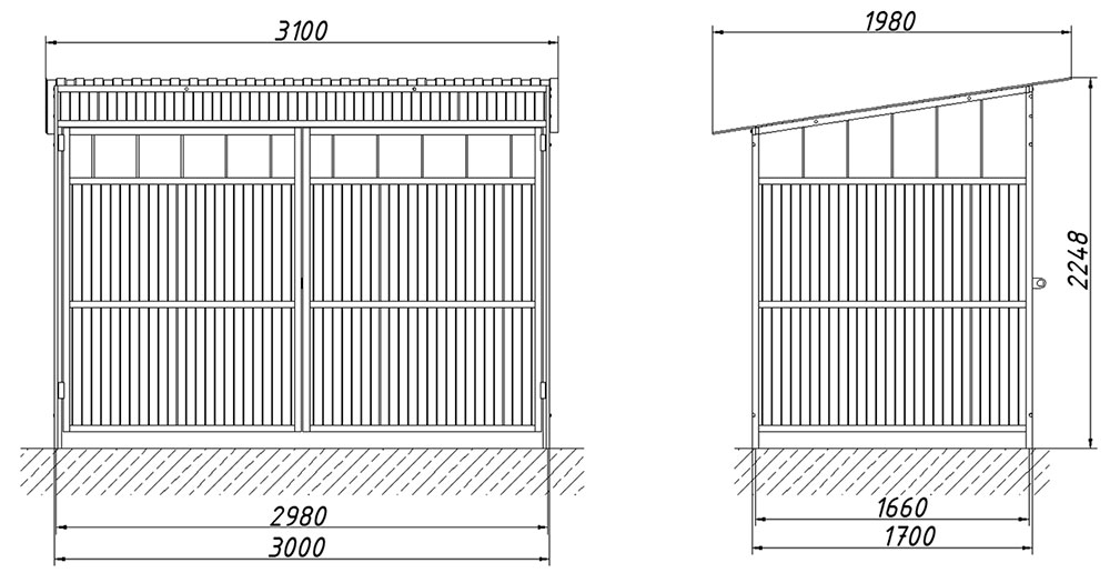 Ограждение мусоросборника ZION 2П (Б047)
