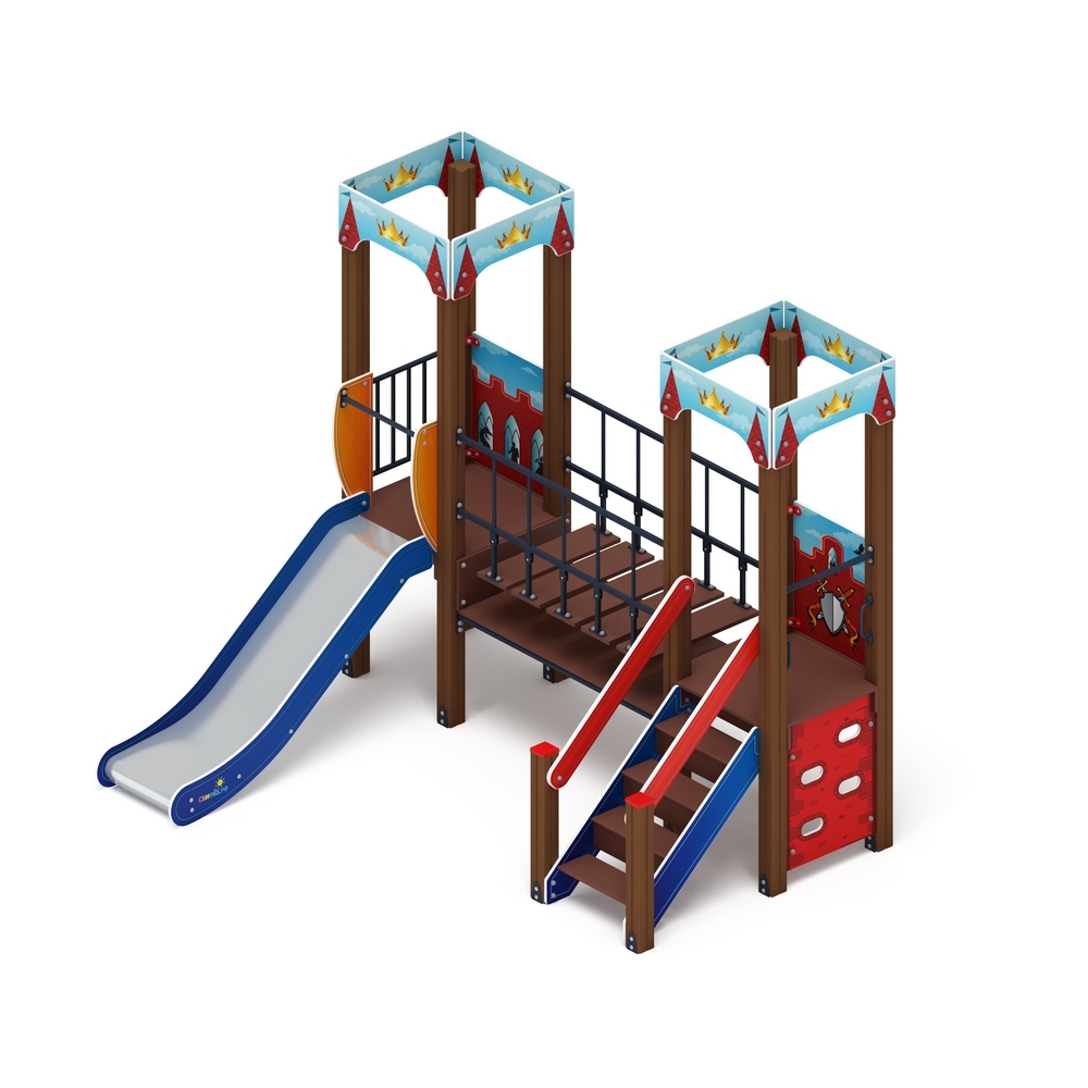 КОРОЛЕВСТВО (красное) детский игровой комплекс ДИК 1.15.07-03 (H=900)
