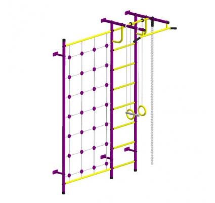 Детская шведская стенка Пионер С3С пурпурно/жёлтый