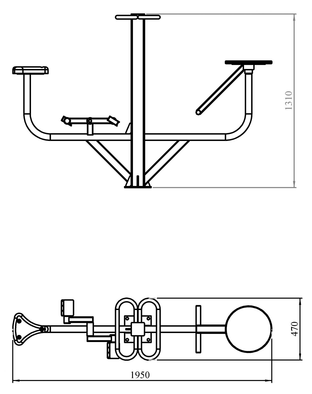 Тренажер для улицы Велосипед + твистер сидя Air Gym YT95
