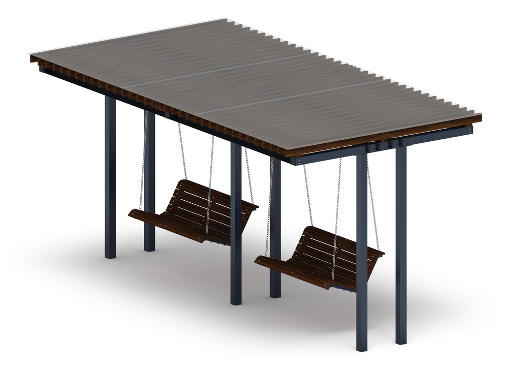 Пергола Тент с качелями (прямая) МФ 78.04.02 /с поликарбонатом/