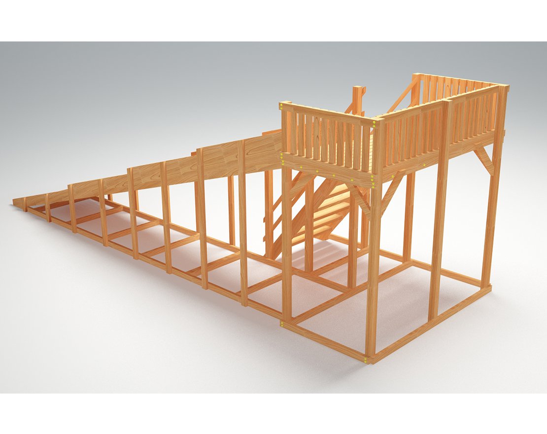Зимняя горка ЗИМА WOOD-6 Савушка (скат 8 м)