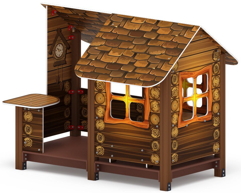 ДОМИК С ЧАСАМИ (Эко) для детской площадки МФ 10.01.09-02