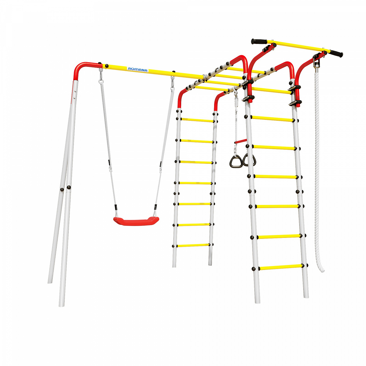 Детский спортивный комплекс для дачи ВЕСЕЛАЯ ЛУЖАЙКА-2 Romana R.103.25.04 (пластиковые качели)