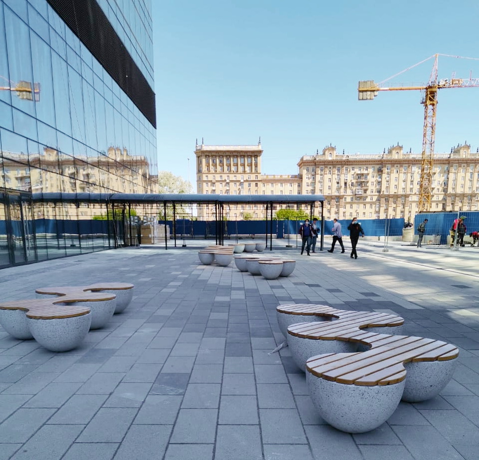 Скамья бетонная ПЯТЬ СФЕР С-65