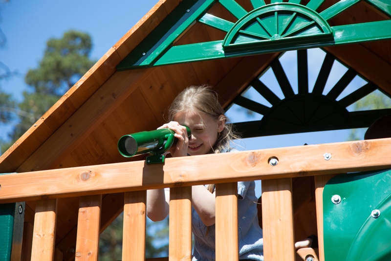 Детский деревянный игровой комплекс ПАНОРАМА с винтовой трубой
