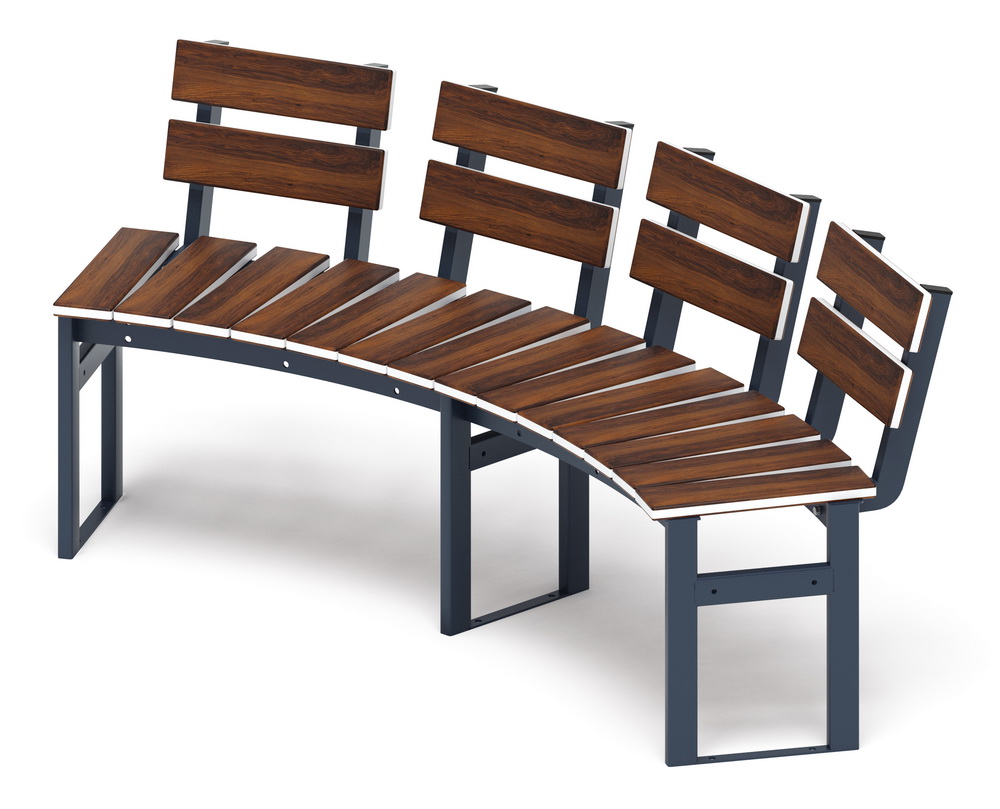 Модульная скамья радиальная (темный дуб) МФ 42.01.18