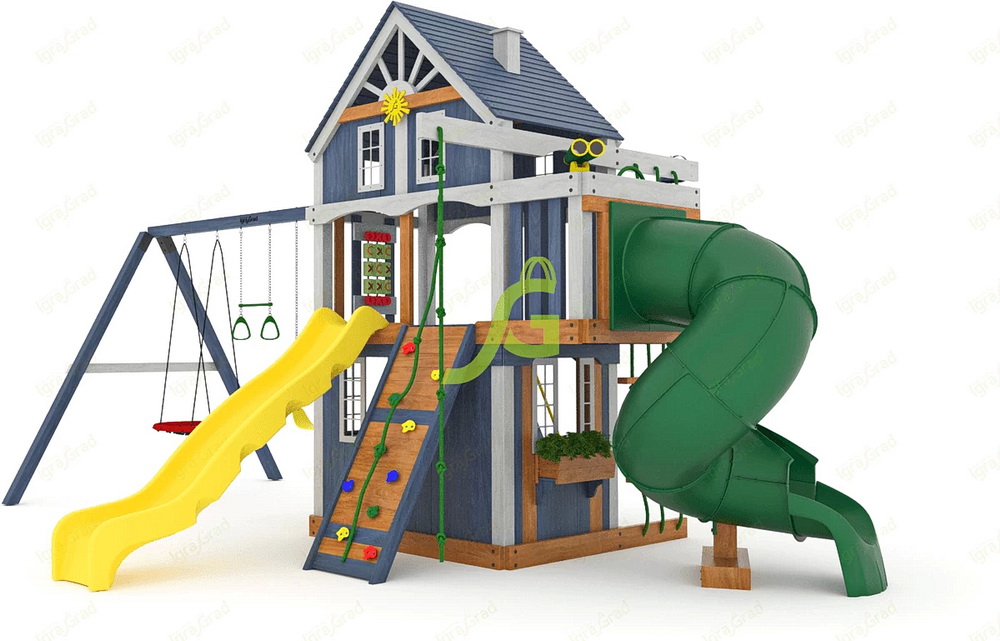 Детская площадка IgraGrad Шато 2 с трубой (Домик) мод.1, 2