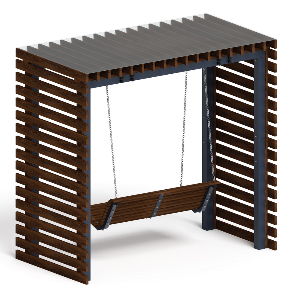 Пергола с качелями МФ 78.01.02 /с поликарбонатом/