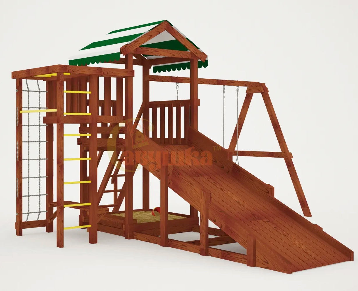 Детская площадка Савушка Мастер 3 (Махагон) 4 сезона