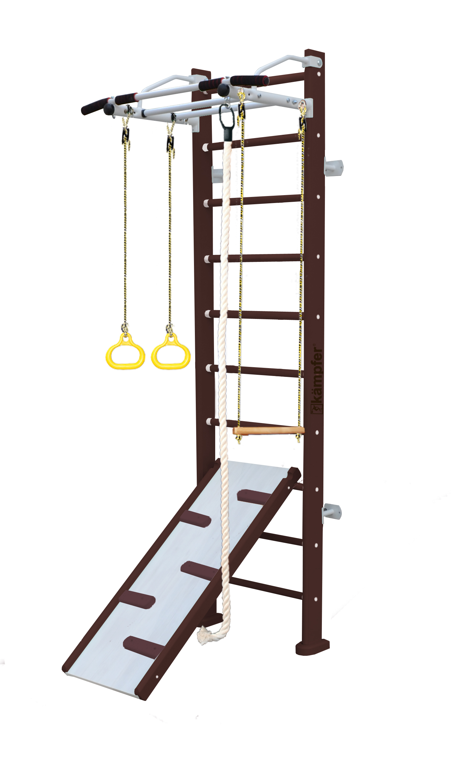 Шведская стенка Kampfer Ride Wall (№5 Шоколадный Стандарт белый турник)