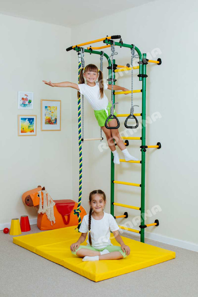 Детский спортивный комплекс ДСКМ "Комета next 1" (ДСКМ-2С-8.06.Г1.410.01-24) обливные зелёно/жёлтый