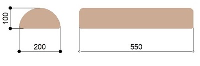 Массажный валик полукруглый 20 см Heliox D20s