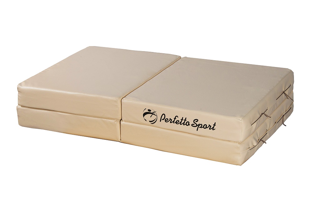 Мат № 11 (100 х 100 х 10) складной 4 сложения PERFETTO SPORT бежевый