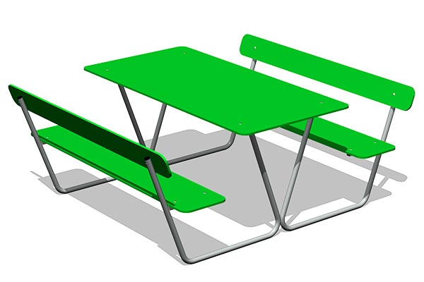 Стол уличный со скамьями ZION М4 СП243