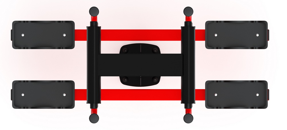 Тренажер уличный ДВОЙНЫЕ ЛЫЖИ (красный) СТ 009-11