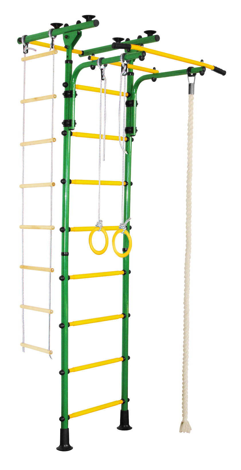 Детский спортивный комплекс ЮНЫЙ АТЛЕТ модель Пол-потолок-Т зелёно/жёлтый