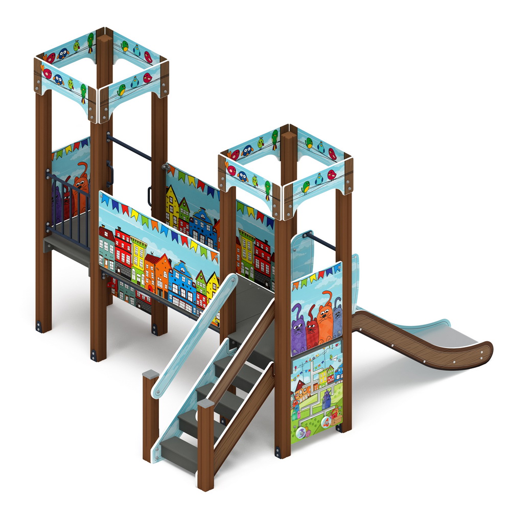 КОРОЛЕВСТВО (коты) детский игровой комплекс ДИК 1.15.06-11 (H=900)