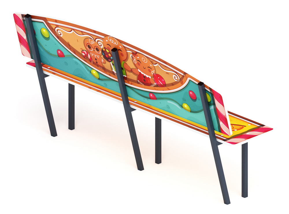 Скамейка ПРЯНИЧНЫЙ ДОМИК для детской площадки МФ 41.01.01-04