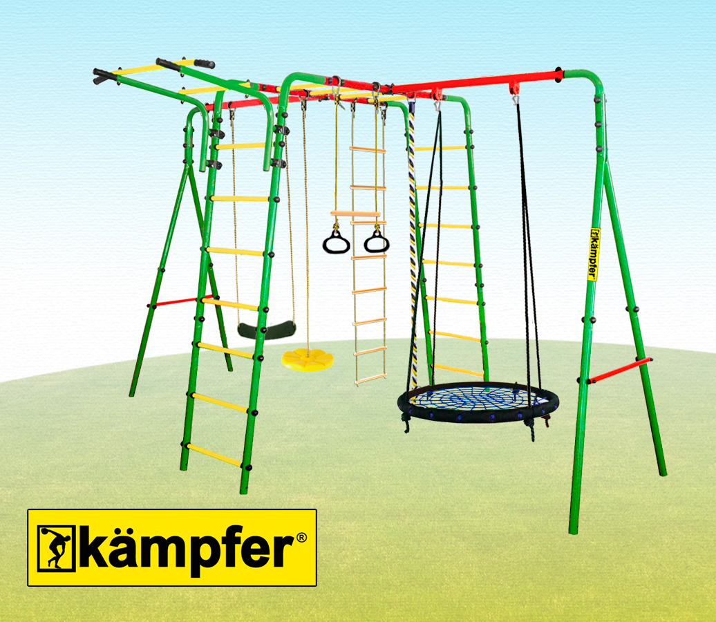 Спортивно-игровой комплекс Kampfer Wunder (Гнездо большое синее (желтая лиана))