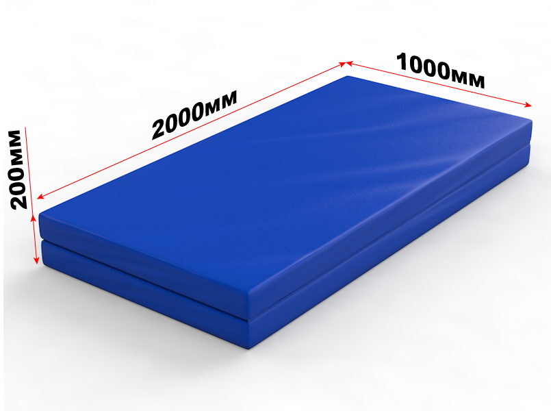 Мат гимнастический складной 2х2х0,1 м в 1 сложение