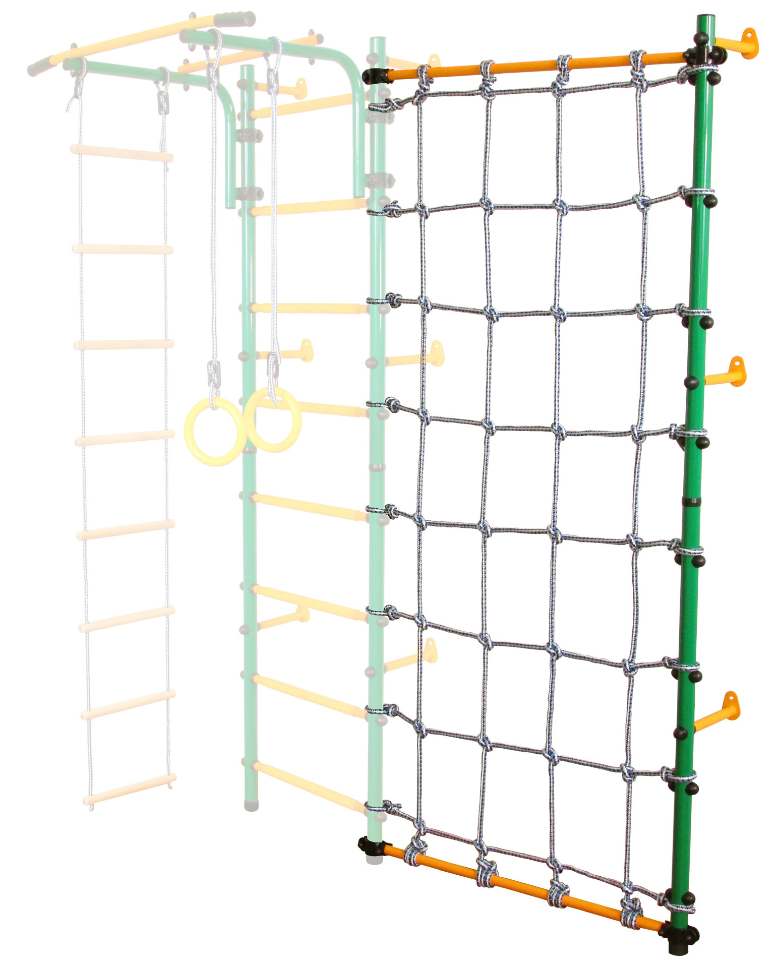 Стойка-сетка Юный АТЛЕТ пристенная зелёно/жёлтый