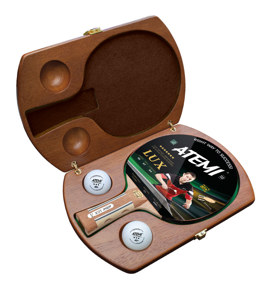 Набор для настольного тенниса Atemi LUX (1 ракетка+кейс+2 мяча***)