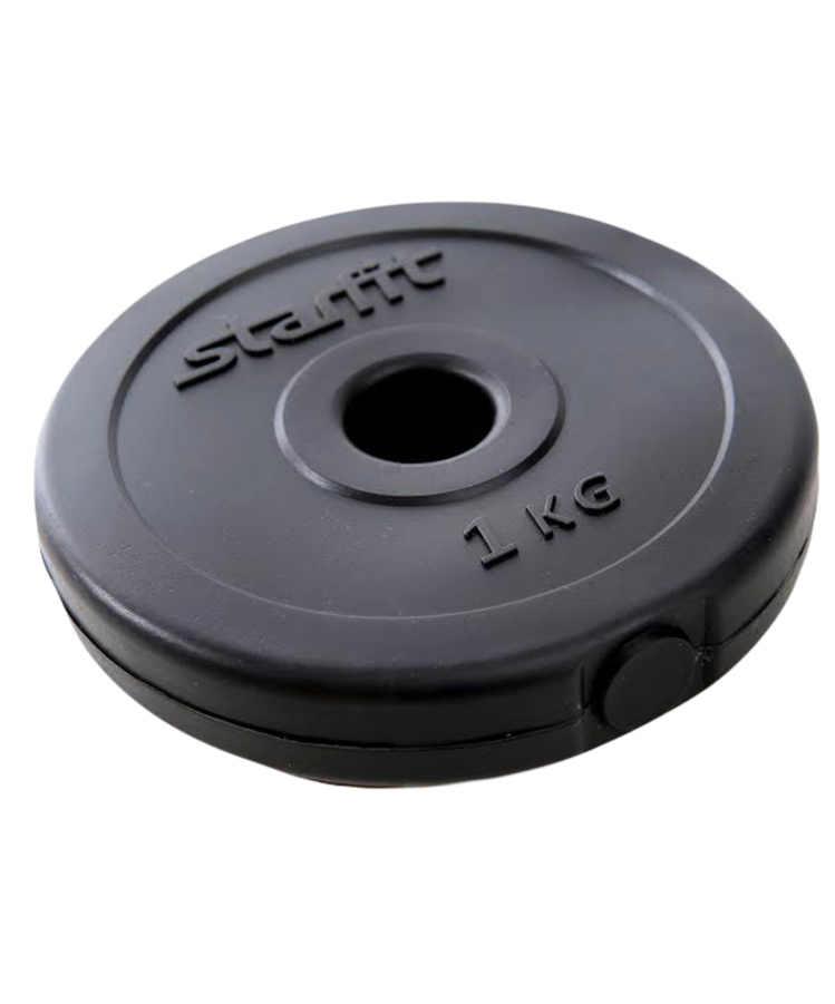 Диск пластиковый STARFIT BB-203  1 кг, d=26 мм, черный 1/20