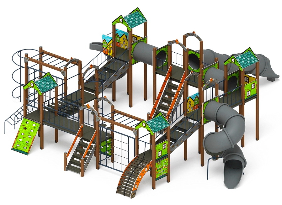 ОСТРОВ ДЕТСТВА (Город) детский игровой комплекс ДИК 2.01.8.02-31 (Н=2000, Н=2000, Н=2000)