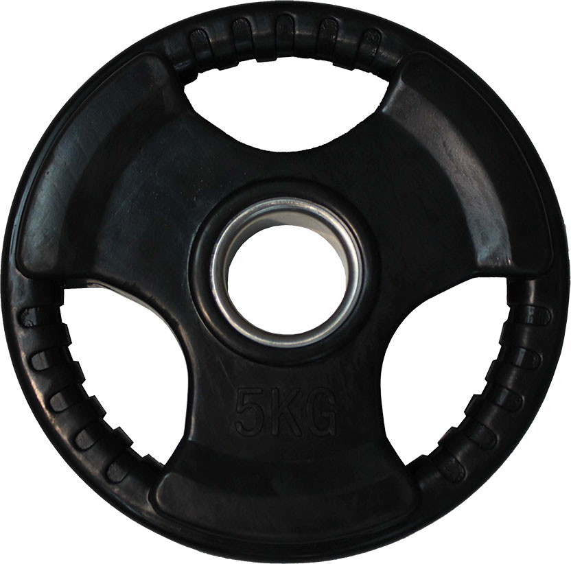 Диск для штанги черный обрезиненный D-51, 5 кг
