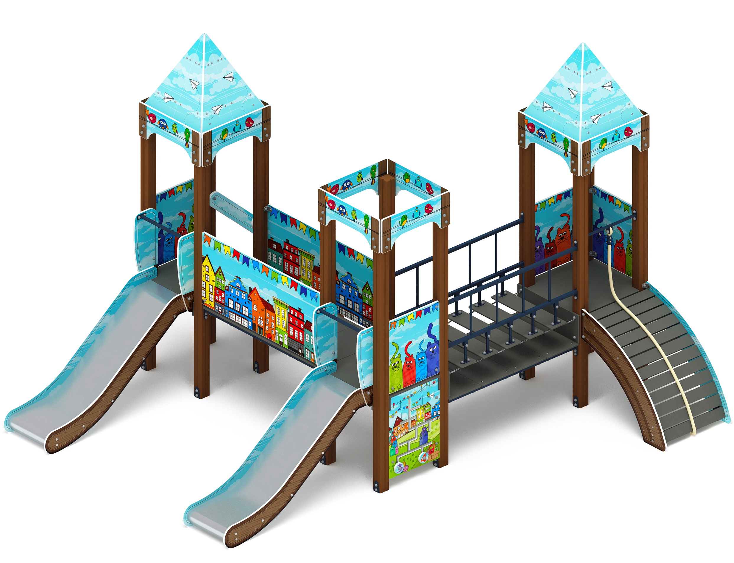 КОРОЛЕВСТВО (Коты) детский игровой комплекс ДИК 1.15.03-21 (H=900)