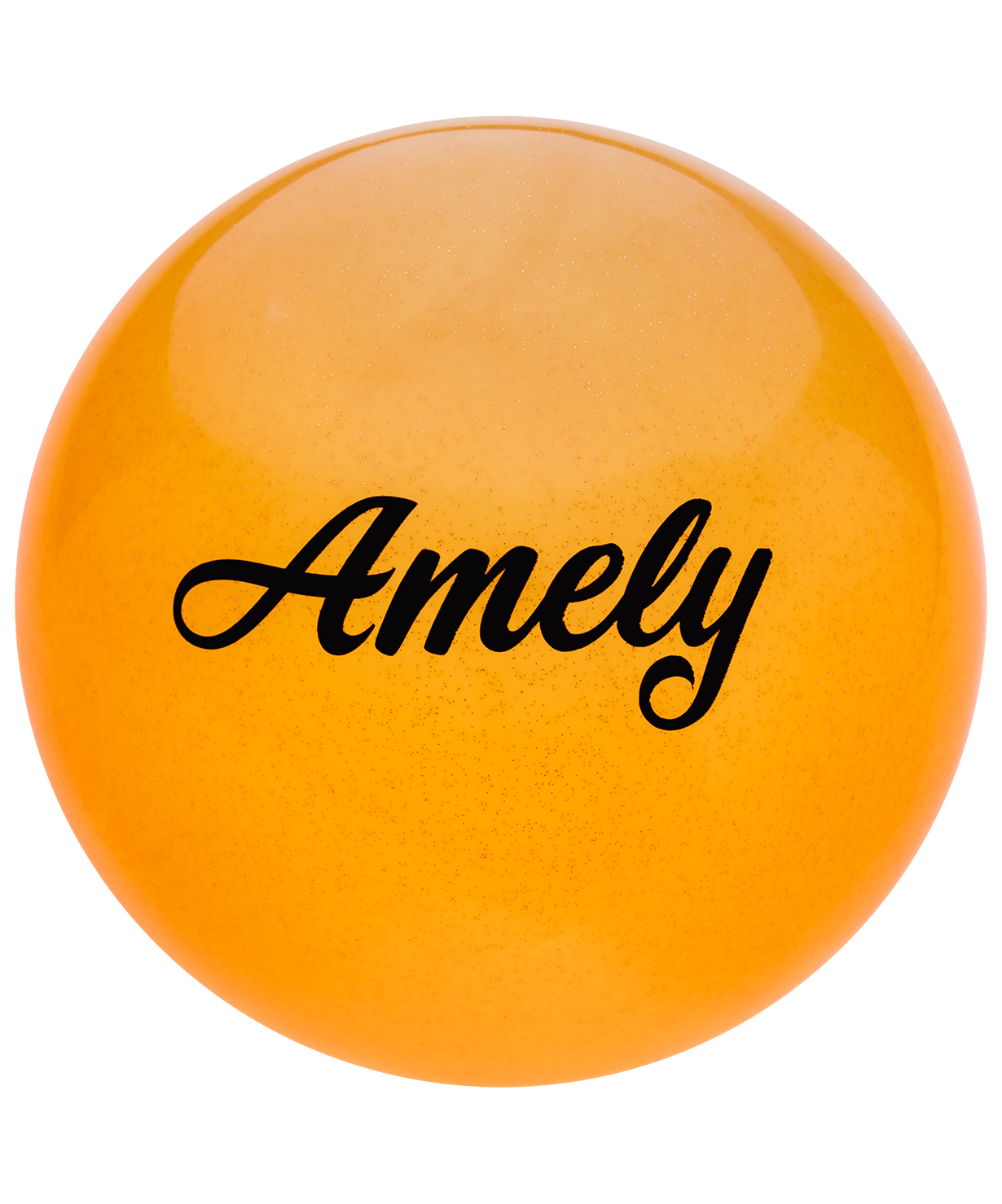 Мяч для художественной гимнастики AGB-102, 19 см, оранжевый, с блестками