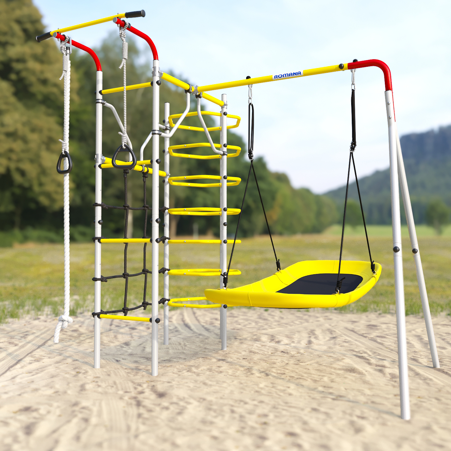 Детский спортивный комплекс для дачи КОСМОС Romana 103.21.05 + 1.Д-26.08 (качели-лодка)