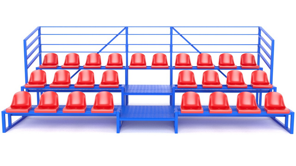 Трибуна трехрядная, с ограждением (20.008)