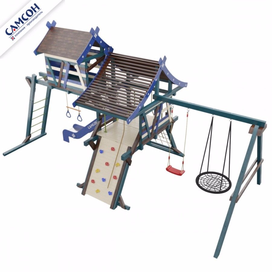 Детская деревянная игровая площадка ХИЖИНА САНТОРИНИ Самсон