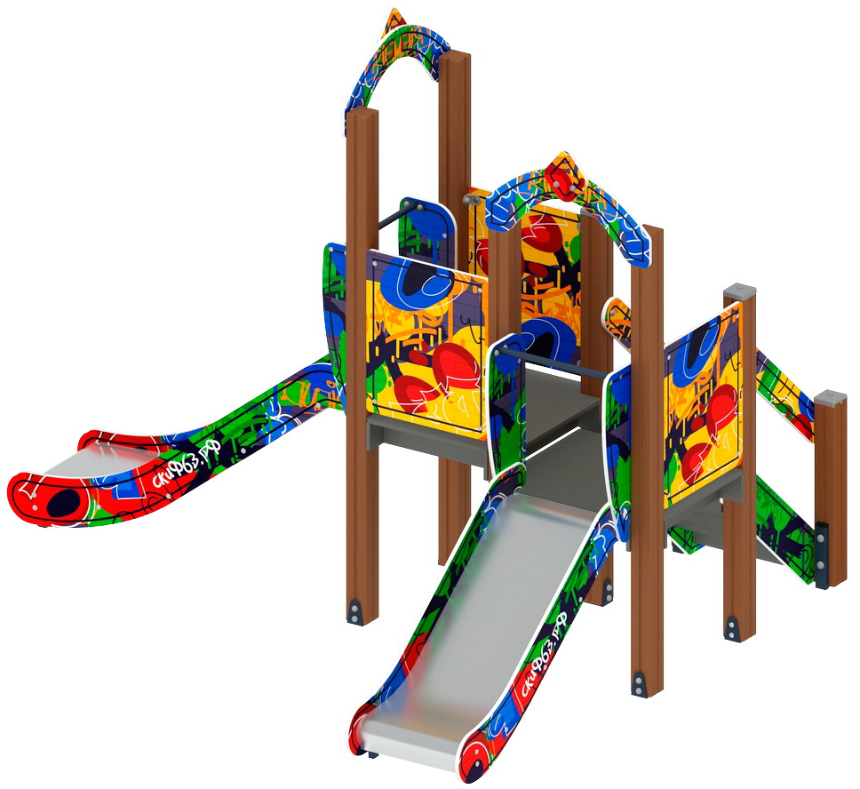 КАРАПУЗ (Граффити) детский игровой комплекс ДИК 1.001.07-03 (Н=750 H=900)