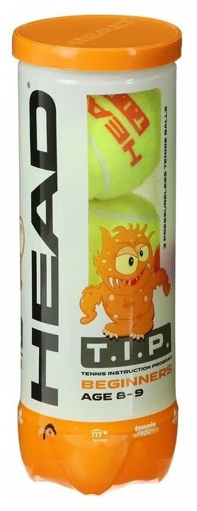 Мяч теннисный HEAD T.I.P Orange, нат. резина, фетр (11.402)