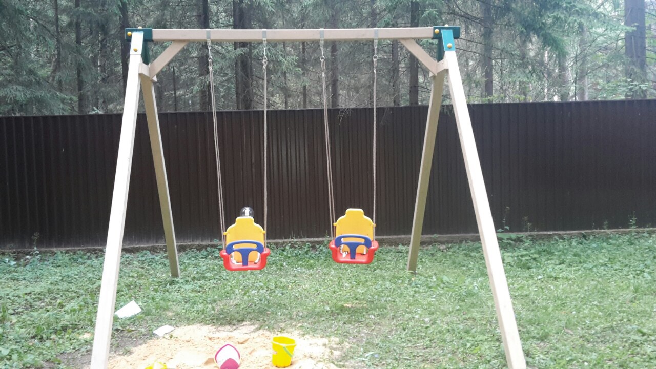 Высокие Качели Гарда (рама для качелей) на 2 места (НЕ окрашенные H-2,6м)