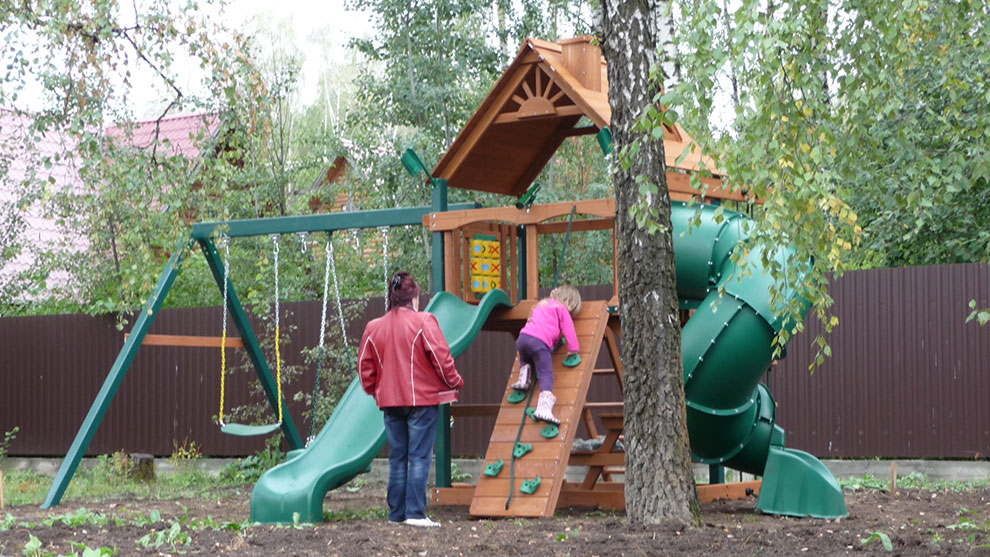 Детская деревянная игровая площадка АЛЬПИНИСТ