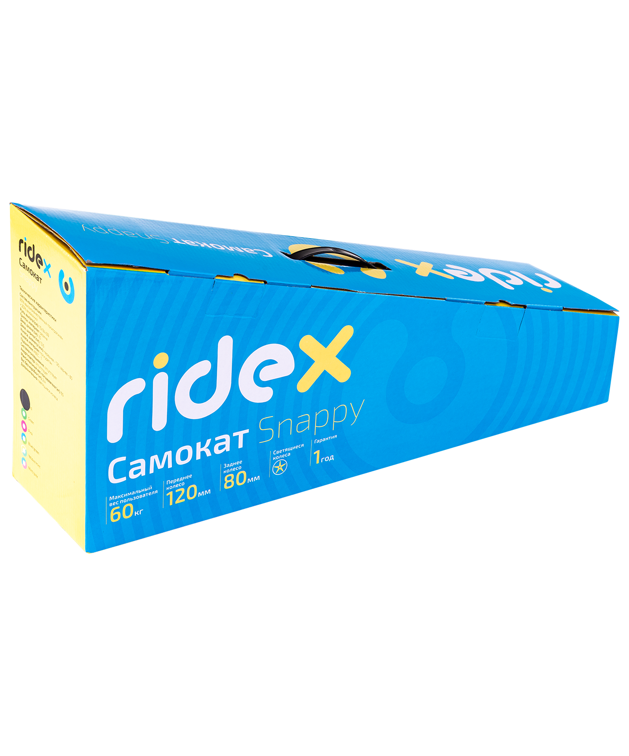 Самокат 3-колесный Snappy 3D, 120/80 мм, желтый/мятный