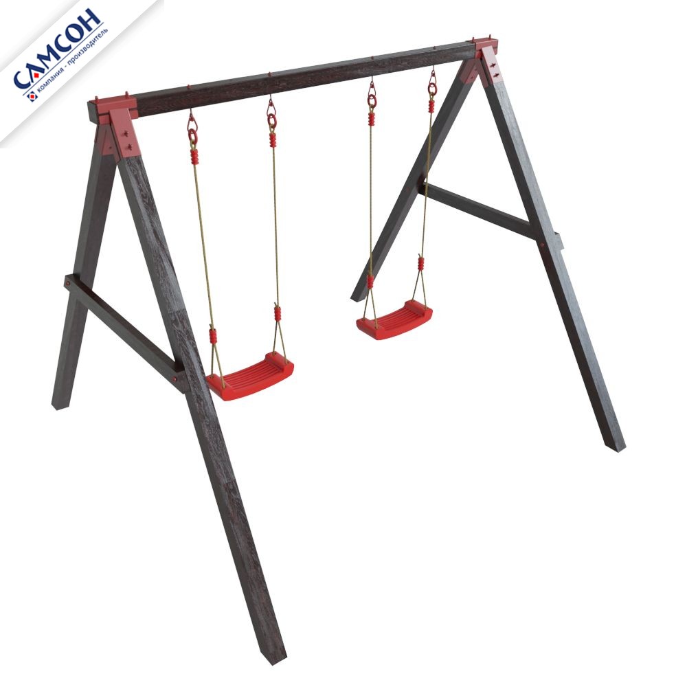 Уличные деревянные качели КОНГО Самсон (покрытие лак: венге, сосна)