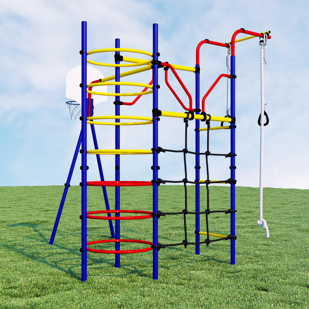 Спортивно-игровой комплекс ROMANA Космодром R.103.21.04 (+ 1.Д-26.03 Качели гнездо тканевые оксфорд 600D 80см)