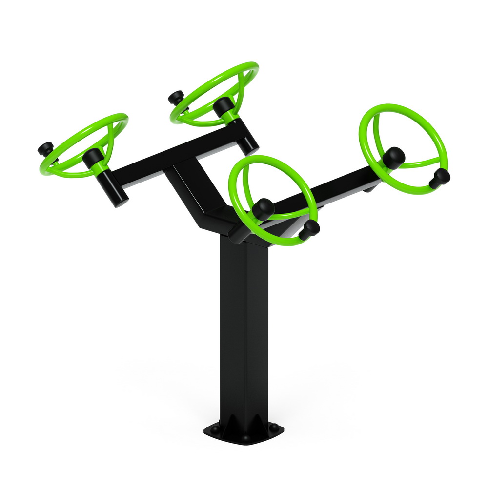 Тренажер уличный РУЛИ (4 руля положение сидя) зеленый СТ 102-12