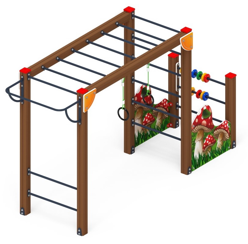 Детская площадка Спортивная серия для младшего возраста МУХОМОРЧИК 3 СК 1.01.09-01